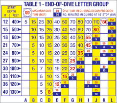 11 Scientific Scuba Dive Chart