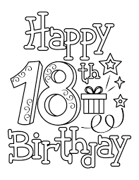 Looking for happy birthday coloring pages? Printable Happy 18th Birthday Coloring Page