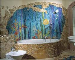 Aquarium Mosaic In Bathroom Mosaic Bathroom Mosaic Mosaic Murals