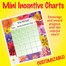 Nsd2219 Flowers Editable Mini Incentive Charts