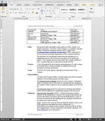 Workplace Safety Procedure Osha Standard Operating Procedure Policy Template Standard Operating Procedure Template