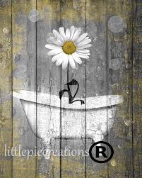 Bathroomart Bathroomdecor Rustic Country Bathroom Decor Daisy Flower Bubbles Farmhouse Wall Art Picture Farmhouse Wall Art Daisy Wall Art Wall Art Pictures