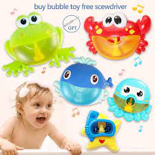 3.8 out of 5 stars. Baby Electric Crab Frog Bubble Machine Bathtub Bubble Maker Light Music Baby Bath Toy Baby Bathing Grooming