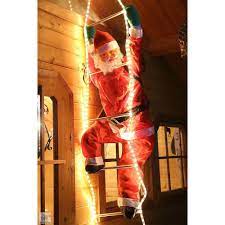 weihnachtsmann auf leiter 120 240cm mit led beleuchtet innen aussen von gartenpirat amazon de beleuchtung weihnachtsmann beleuchten weihnachtsfiguren