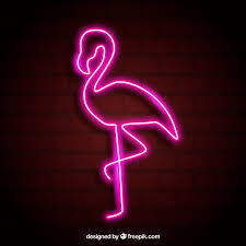 Free Vector Flamingo Neon With Pink Light