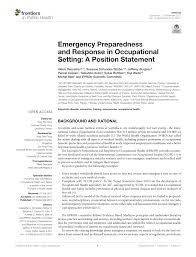Pdf Emergency Preparedness And Response In Occupational Setting A Position Statement