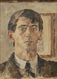 ALBERT LARSEN. Öljy Paneeli, Omakuva, signeerattu Alb Larsen. Taide