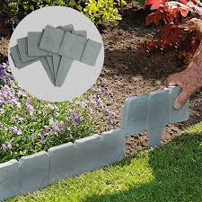 On an aesthetic level, lawn edging is a line of demarcation that creates visual interest by separating one segment of your yard from another. 10pcs Gray And Brick Garden Fence Edging Cobbled Stone Effect Plastic Lawn Edging Plant Border Corrosion Lawn Diy Decoration Garden Stakes Aliexpress