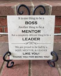 Office Birthday Gift For Boss Female 6x6 Thin Tile Plaque Bosses Day Gift Boss Day Gift Retirement Gift Office Art Decor Great Mentor True Leader Present From Group Of Coworkers Gifts For Your Boss Gifts For Office