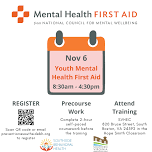 Youth Mental Health First Aid - Nov 6