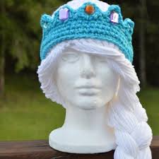 Girl's Elsa Inspired Hat Custom Crochet (0-3 Months, 3-12 Months, 1-4  Years, & Child) Frozen Inspired White Long Braid Ice Queen