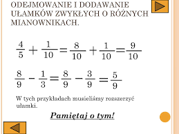 Jeżeli ułamki mają takie same mianowniki to dodajemy jeżeli ułamki mają różne mianowniki, to sprowadzamy je do wspólnego mianownika, a. Ppt P Owtorka Z U L Amkow Powerpoint Presentation Free Download Id 7027332