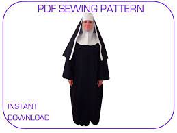Pattern For Nun Or Novice Costume Prints Out On A4 Or Us Letter Size Paper Included Are Patterns For Hab Costume Patterns Nun Costume Sound Of Music Costumes