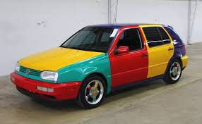 Rare Factory Art Car 1996 Volkswagen Golf Harlequin Volkswagen Car Vw Golf