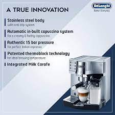 Delonghi coffee machine bean to cup descaler meaning of 333 number. De Longhi Ec 850 M Espresso Machine Porta Filter Ifd Milk Foam System 15 Bar Metal Silver Amazon De Home Kitchen