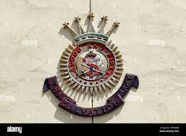 The Salvation Army Weathered Emblem Symbol And Motto Blood And Fire Close Up Stock Photo Alamy