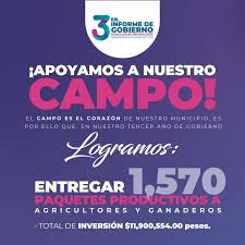 El campo es el corazón de nuestro municipio, es por ello que, en nuestro  tercer año de gobierno; hicimos la entrega de 1️⃣5️⃣7️⃣0️⃣  #PaquetesProductivos para agricultores y ganaderos dobladenses, a través de