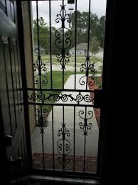 36 In X 80 In El Dorado White Surface Mount Outswing Steel Security Door With Unique House Design Security Screen Door Wrought Iron Security Doors