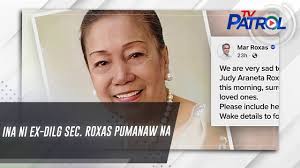Judy Araneta-Roxas, mother of Mar Roxas, passes away