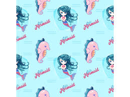 Download Cute Little Mermaid Pattern For Kids Graphic By Maniacvector Creative Fabrica SVG Cut Files