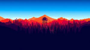Silhouette Of Trees Firewatch Forest Landscape In Game Minimalistic Hd Wallpaper Wallpaper Pc 4k Wallpapers For Pc Forest Wallpaper