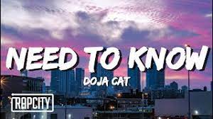 Doja Cat Need To Know Lyrics Youtube