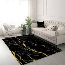 Marble Area Rug For Living Room Modern Gold Glitter Black Etsy Rugs In Living Room Center Rugs Living Room Modern