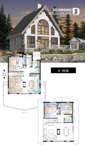 A Frame Wood Cabin House Plan With Mezzanine And Open Floor Plan Layout Aframe Cabin Floor Hou House Layout Plans Cabin House Plans Craftsman House Plans