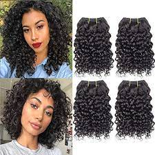 One wash is all it takes for the loose curly to return to its original fabulous curls. Amazon Com Selina Brazilian Curly Hair Bundles 4 Bundles Kinky Curly Short Human Hair Brazilian Virgin Human Hair 50 Gram Bundle 8 8 8 8 Natural Color Beauty