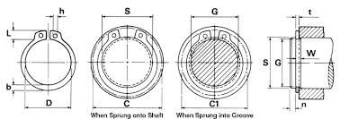 External Retaining Snap Ring Dimensions