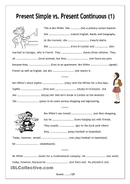 Simple Present Tense Simple Past Tense Present Continuous Exercises No Frills Worksheet For All Ages Present Simple Vs Present Continuous 1 Teaching English English Grammar Worksheets English Grammar