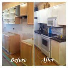 Kitchen Cabinets Refinished In Benjamin Moore Crisp Linen Refinishing Cabinets Refinish Kitchen Cabinets Home Renovation