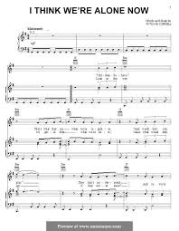 I Think We Re Alone Now By R Cordell Music Guitar Sheet Music Piano Music