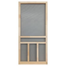 Screen Tight Creekside Natural Wood Hinged Screen Door Common 32 In X 80 In Actual 32 In X 80 In Wooden Screen Door Screen Tight Wood Screen Door