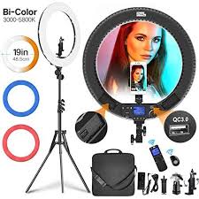 Ring Light With Wireless Remote Controller Pixel 19 Inch Pro Vlogging Light With Lcd Display Bi Color 60w 3000k 5800k Cri 97 Tlci 99 With 3 Color Filters Fo Color Filter Led Ring