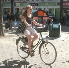 Girl On Granny Bike Omafiets Eastern Part Of Amsterdam Beautiful Bicycle Bicycle I Want To Ride My Bicycle