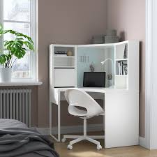 Corner computer desk with hutch. Micke Corner Workstation White 100x142 Cm Ikea
