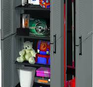 Mehrzweckschrank für den Außen oder Innenbereich, Schrank mit 3 Türen und 3  verstellbaren Einlegeböden aus Polypropylen, 100% Made in Italy, ...
