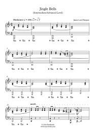 Select one of the images below for a free printable pdf of. Piano Sheet Music Jingle Bells Intermediate Advanced Level Pierpont