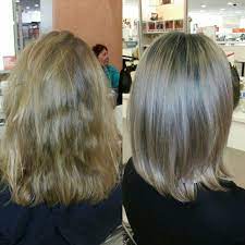 Smokey Silver Blue Gray Roots Glossed W Redken Shades Eq Gloss 9b A Capful Of 1b And A Bunch Of Clear Grey Hair Color Shades Eq Redken Shades