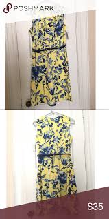Yellow Dress With Blue Flowers Tag Still On Wore For A Few Hours A Couple Of Times Great Easter Spring Or Summ Yellow Dress Dress Barn Dresses Blue Flowers