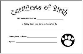 Your Teddy S Certificate Of Birth Birth Certificate Template Adoption Certificate Certificate Templates