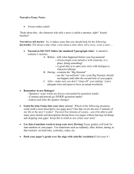 A descriptive essay can focus on any topic or issue. Narrative Essay Notes