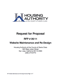 There are no contracts or rfq/rfp's being advertised at the present time. Fillable Online Hacsc Request For Proposal Rfp 06 11 Website Maintenance And Re Design Housing Authority Of The County Of Santa Clara 505 West Julian Street San Jose California 95110 2300 408 275 8770 Rfp