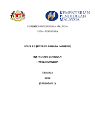 Linus membaca saringan 2 tahun 2. Instrumen Saringan Menulis Lbi Tahun 2 Orthography Human Communication