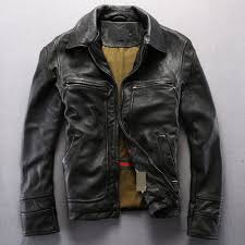 Unique Vintage Genuine Leather Jacket Men Vintage Leather Motorcycle Jackets Muzhskaya Kurtka Kosuha Kurtka