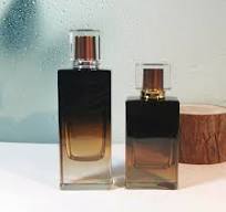 Botellas de perfume de vidrio rectangulares planas con fondo ...