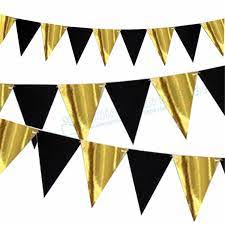 5 x 7 (2 flags on a a4 sheet) • format: 1 Set Foil Gold Black Flag Banner Glitter Paper Pennant Bunting Wedding Decoration Birthday Banner Home Party Garland Garland Party Garland Blackgarland Gold Aliexpress