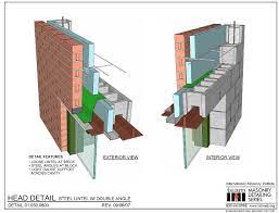 01 030 0603 Head Detail Steel Lintel W Double Angle Brick Design Masonry Construction Masonry