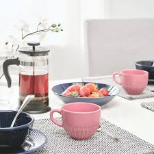 Strimmig Mug Stoneware Pink Ikea In 2020 Colorful Table Setting Stoneware Mugs